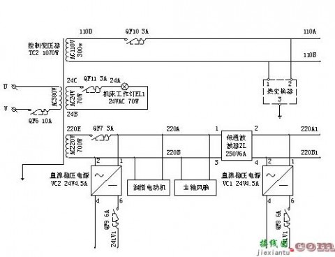 铣床电源怎么有四根线（铣床电路接线图全部）